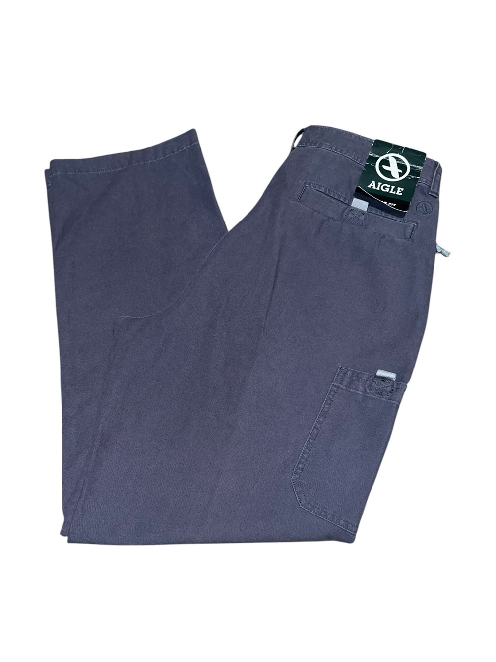 Men’s Aigle Gray Cotton Utility Cargo Pants 32x30 Lightweight Canvas NWT
